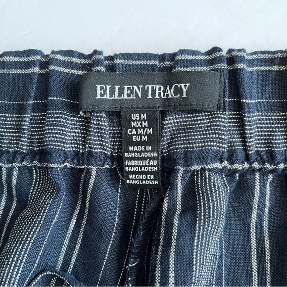 Ellen Tracy striped Linen pants M - Picture 8 of 10